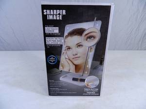 New Sharper Image LED Touch Mirror with Tray Stand