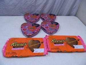 2 Giant Reeses and 4 New Tins of Candy