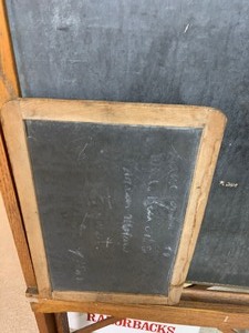 lot 19 image: Vintage Easel Chalkboard- Litho Plate Educational Chalkboard