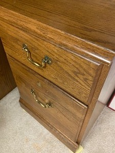 lot 93 image: Wooden Two Drawer File Cabinet (Stanley)