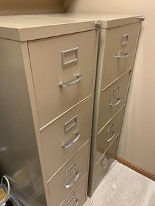 lot 48 image: Two Four-Metal Drawer File Cabinets
