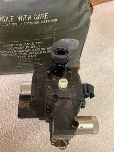lot 49 image: Vintage Military Sextant- Bubble Two Power (Type MA-2)