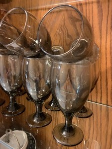 lot 91 image: Smoky Gray Stemware Set