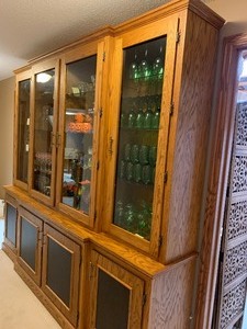 lot 39 image: Large Glass Front Storage Cabinet- Ample Storage