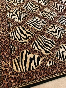 lot 104 image: Leopard and Zebra Print Decorative Area Rug