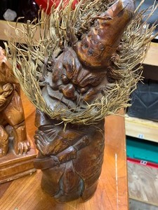 lot 227 image: Three Wood Carved Figurines