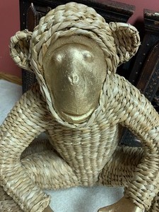 lot 217 image: Monkey Wicker Figurine