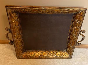 lot 141 image: Large Decorative Tray with Handles