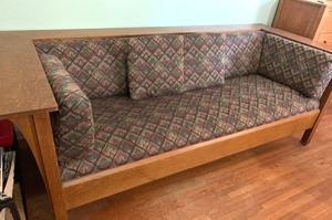 lot 3 image: Sofa- Arts and Crafts Style