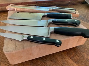 lot 37 image: Cutting Board and Cutlery