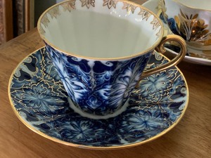 lot 75 image: Three Decorative TeacupsSaucers (USSR)