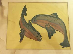 lot 108 image: Framed Fish Painting