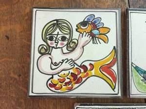 lot 115 image: Painted Tiles Made In Italy