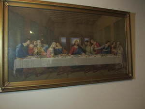 Last Supper Print - Vintage Frame