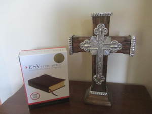 Wooden Cross, New Bible
