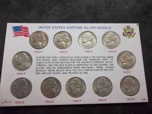 US Ware Time Silver Nickel Set In Original Collector Case All In MS