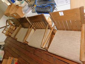 Lot of Wooden Patio Chairs