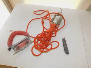 Light, Carpet Trimmer and Utility Knife