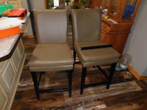 2 Leather Barstool Chairs