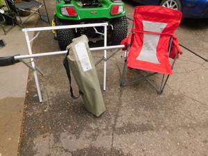 Red Camping Chair  Dining Table