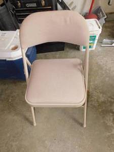 Tan Padded Folding Chair