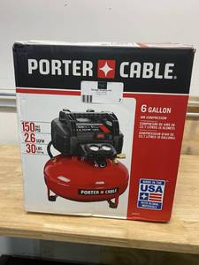 lot 7 image: PORTER-CABLE 6 Gal. 150 PSI Portable Electric Pancake Air Compressor