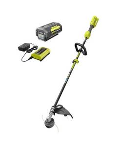 lot 12 image: RYOBI  40-Volt Lithium-Ion Cordless Attachment Capable String Trimmer with 4.0 Ah Battery and Charger Included