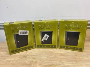 lot 23 image: ARCHITECTURAL MAILBOXES Lot of 3. Chelsea Wall-Mount Locking Mailbox