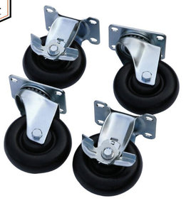 lot 40 image: HUSKY 4 in. Black Caster Kit for Welded Steel Garage Cabinets