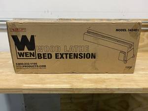 lot 42 image: WEN 23 in. Cast Iron Wood Lathe Bed Extension for 12 in. x 18 in. WEN Lathes