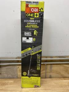 lot 43 image: RYOBI One 18-Volt Lithium-Ion Cordless Attachment Capable Brushless String Trimmer (Tool-Only)