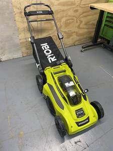 lot 67 image: RYOBI 20 in. 40-Volt Brushless Lithium-Ion Cordless Battery Walk Behind Push Lawn Mower 6.0 Ah BatteryCharger Included