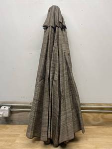 lot 76 image: HAMPTON BAY 9 ft. Riverbed Steel Espresso Brown Market Crank and Tilt Outdoor Patio Umbrella in Taupe