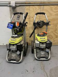 lot 78 image: RYOBI Lot of 2 3000 PSI 2.3-GPM Honda Gas Pressure Washer