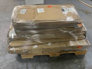 lot 84 image: Pallet of random various sized shelving units.  Lot of 6