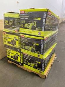 lot 86 image: Pallet of (6) Ryobi 40V Lawn Mowers (Store Returns)