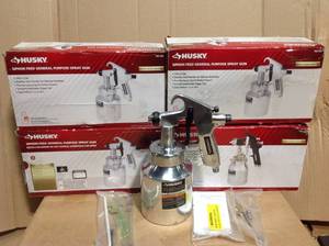 Lot of 4 Husky Siphon Feed General Purpose Spray Gun in good condition