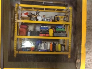 Dewalt 72 in. H x 77 in. W x 24 in. D 4-Shelf SteelLaminate Expandable Industrial Storage Rack Unit in Yellow not used