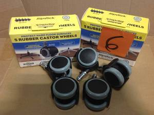 lot 6 image: Lot of 2 SlipStick 2 in. Floor-Protecting Rubber Office Chair Caster Wheel (5-Pack) in good condition
