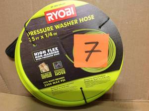 lot 7 image: 14 in. x 35 ft. 3,300 PSI Pressure Washer Replacement Hose in good condition
