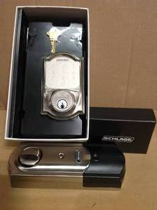lot 9 image: Camelot Satin Nickel Sense Smart Door Lock in good condition