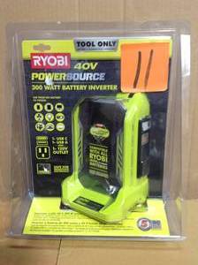 lot 11 image: RYOBI 300-Watt Powered Inverter for 40-Volt Battery in good condition
