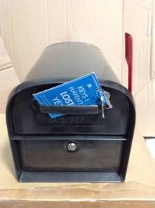 lot 16 image: Architectural Mailboxes Oasis 360 Locking Parcel Mailbox with 2-Access Doors Pewter in good condition