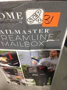 lot 31 image: Step2 Mail Master Streamline Black OverPost Mounted Plastic Mailbox in good condition