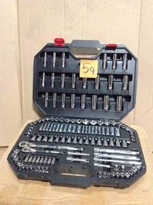 lot 59 image: Husky 144-Position 14 in. and 38 in. Drive Mechanics Tool Set (125-Piece) in good condition