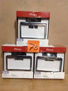 lot 75 image: Lot of 3 Brea Towel Ring in Polished Chrome in good condition