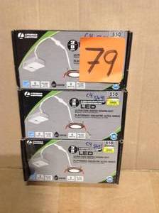 lot 79 image: Lot of 3 Lithonia Lighting Wafer 3 in. Oil-Rubbed Bronze Integrated LED Recessed Kit in good condition