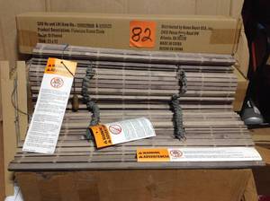 lot 82 image: Home Decorators Collection Driftwood Flatweave Bamboo Roman Shade - 23 in. W x 72 in. L (Actual Size 22.5 in. W x 72 in. L) in good condition