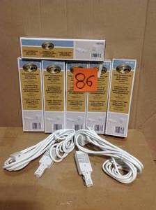 lot 86 image: Lot of White Hampton Bay (555-252) Track Lighting End Connector w 15 Cord & Switch