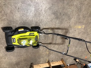 lot 108 image: Ryobi 18 in. 40-Volt 2-in-1 Lithium-Ion Cordless Battery Walk Behind Push Mower 4.0 Ah BatteryCharger NOT INCLUDED SEE PICS